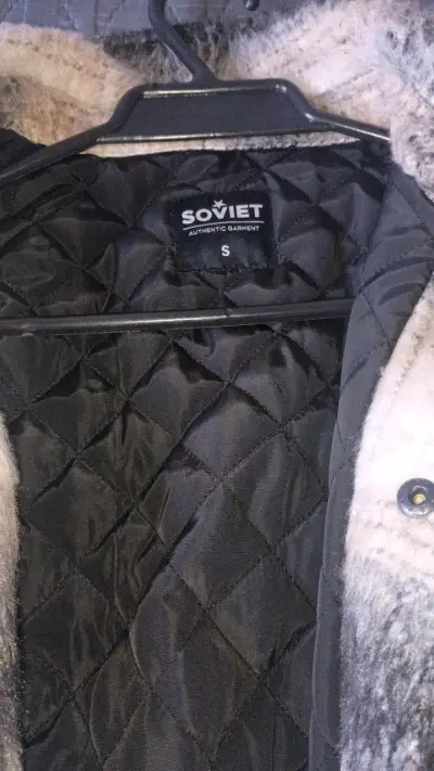 Chaqueta de invierno a cuadros Soviet talla S - miniatura 1