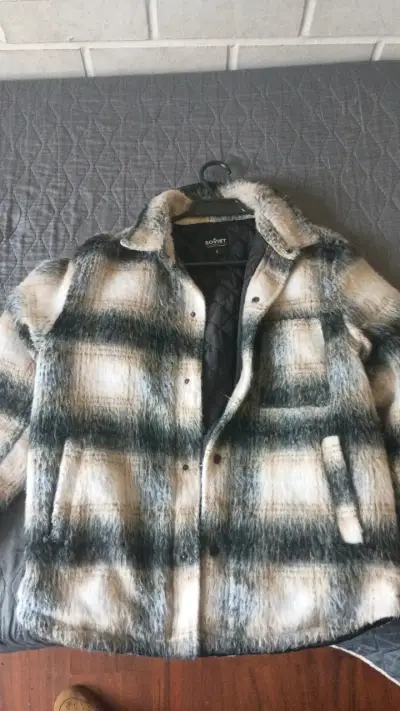 Chaqueta de invierno a cuadros Soviet talla S - miniatura 2