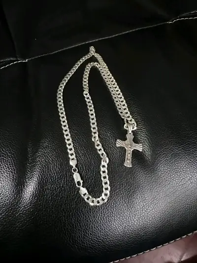 Cadena de plata 925 con dije de cruz - miniatura 2