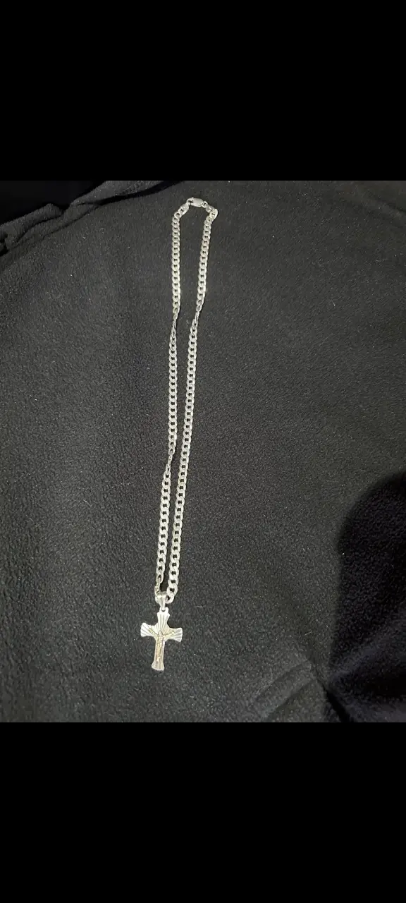 Cadena de plata 925 con dije de cruz - 4