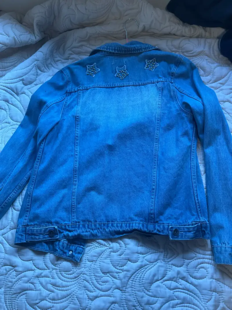 Chaqueta de mezclilla azul para mujer - 2