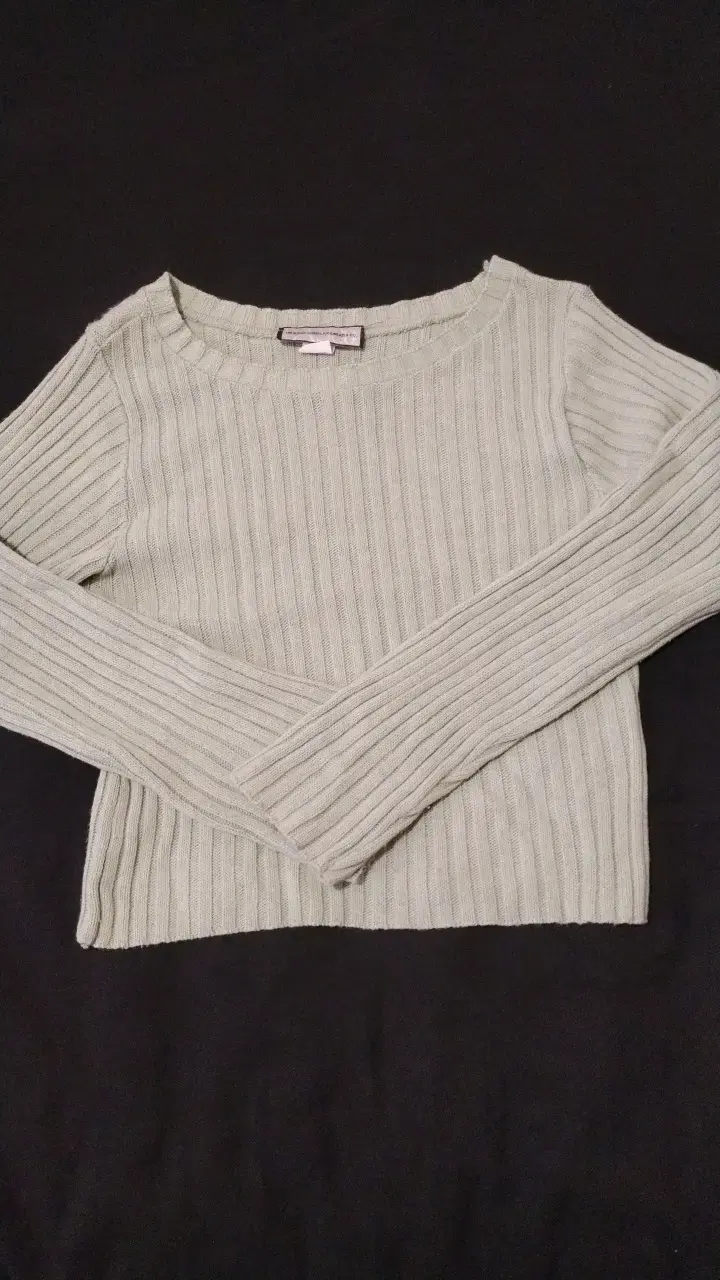 Suéter de punto gris claro para mujer