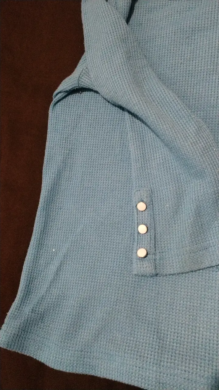 Polera azul de manga larga para mujer - 2