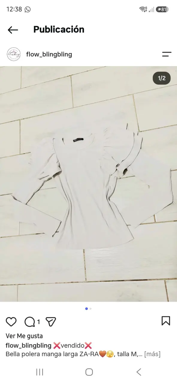 Polera manga larga con volantes Zara beige - 3