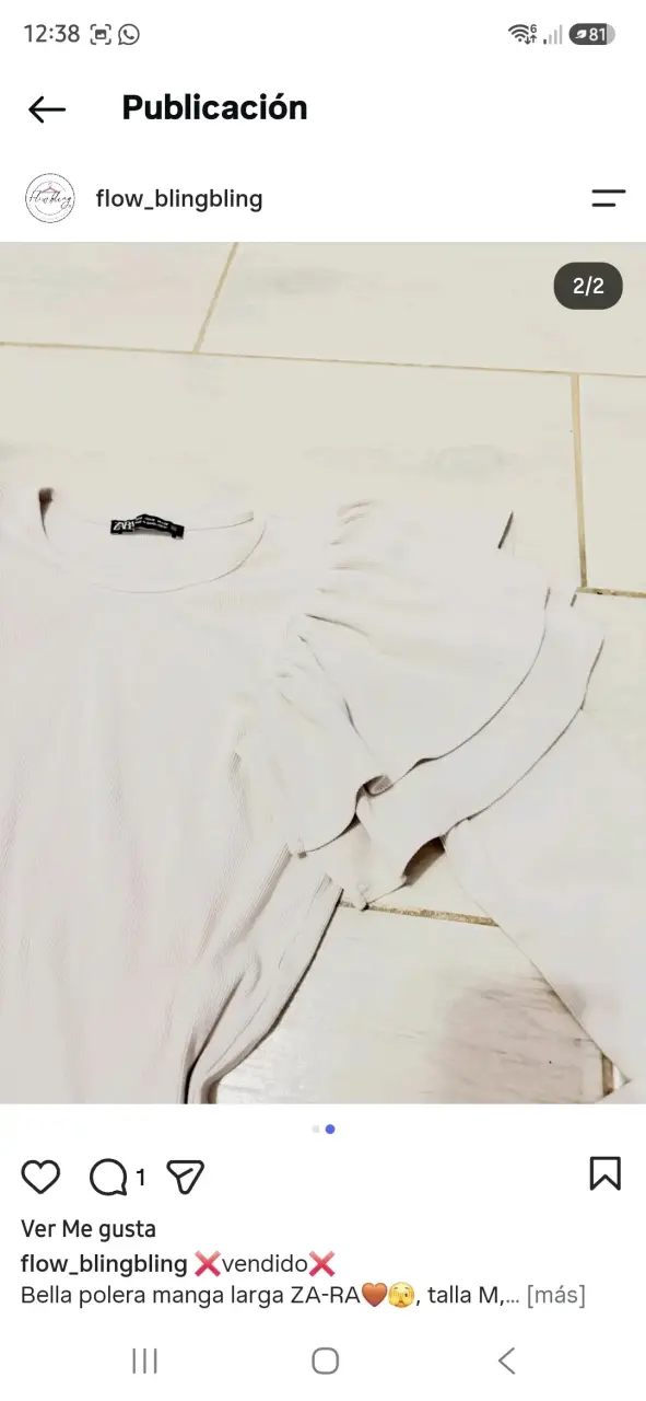 Polera manga larga con volantes Zara beige - 4