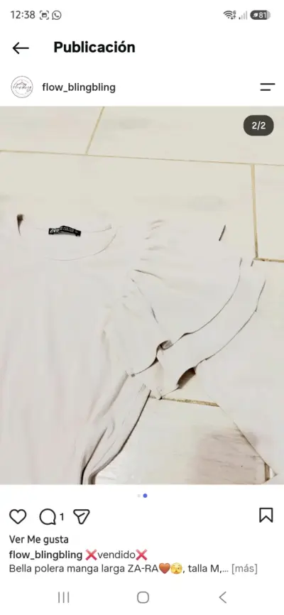 Polera manga larga con volantes Zara beige - miniatura 4