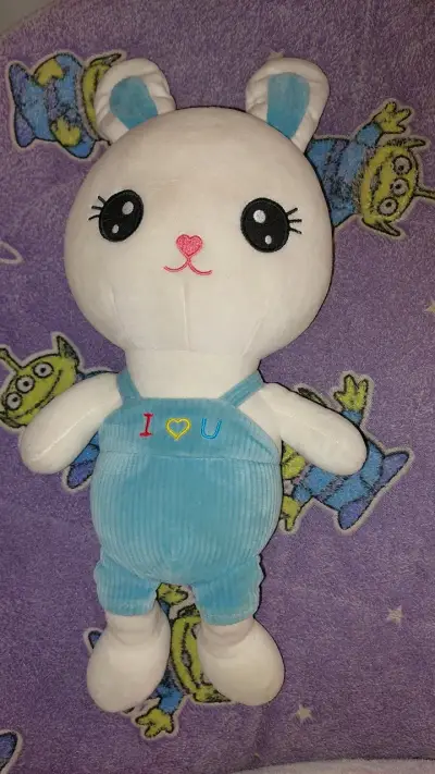 Peluche conejo con enterito azul - miniatura 1
