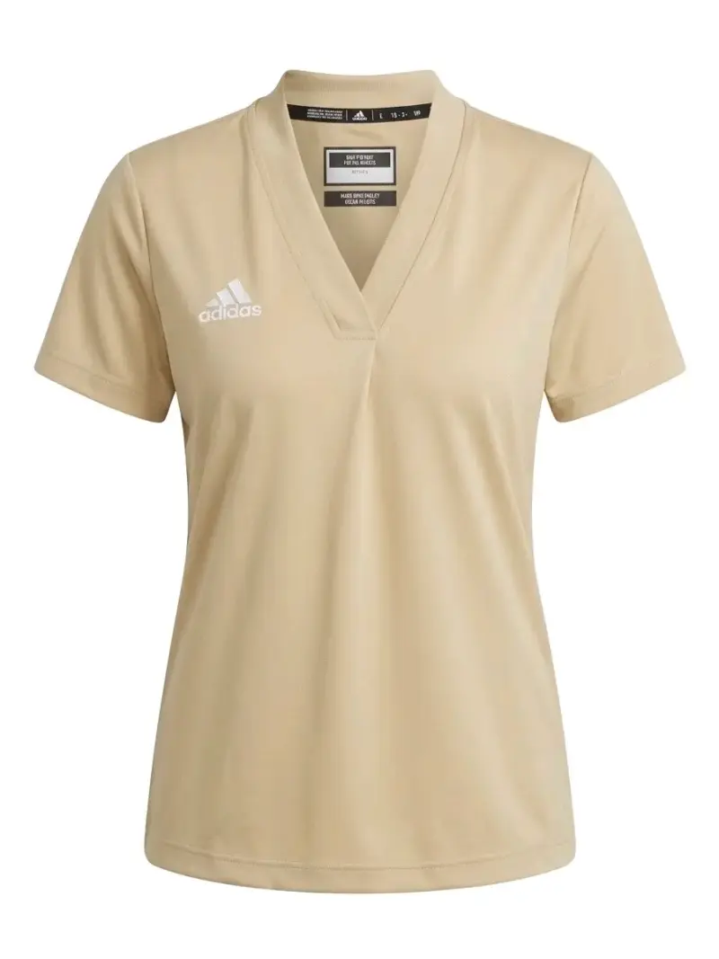 Polera deportiva beige Adidas para mujer