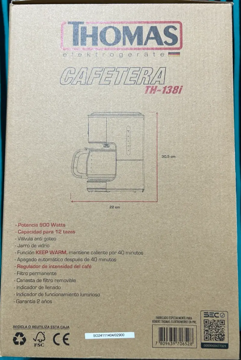 Cafetera Thomas TH-1381 - 3