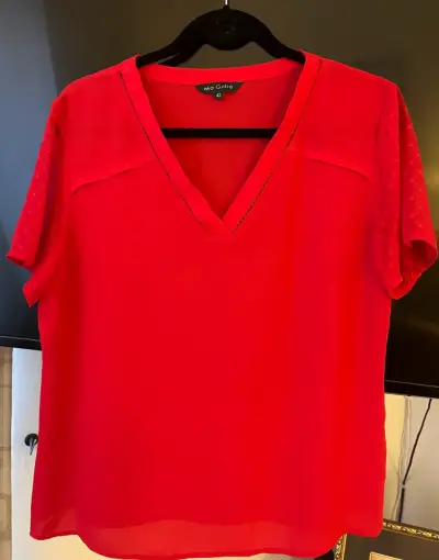Blusa roja mujer Ma Griffe  manga corta - miniatura 1