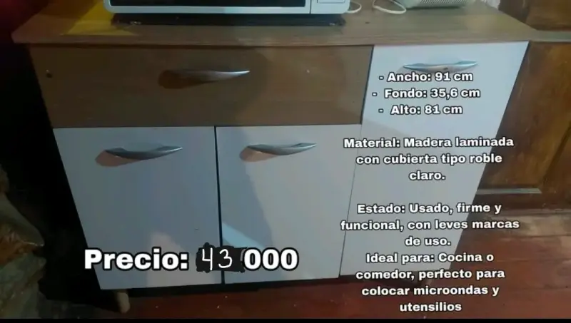 Vendo mueble de cocina a 43 (CONVERSABLE)