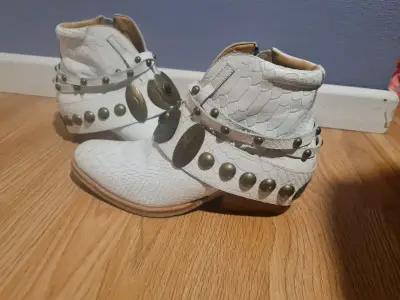 Botines blancos de cuero Talla 37 - miniatura 1
