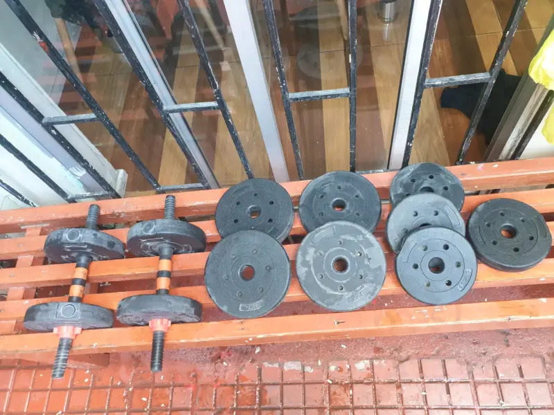 Set de pesas ajustables con discos de 15 kg