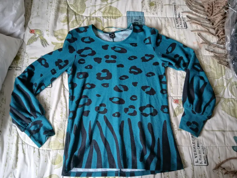 Polerón estampado animal print azul - 3