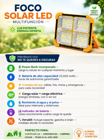 Foco de emergencia solar led - miniatura 2