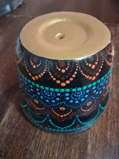 Macetero de cerámica pintado a mano - miniatura 3