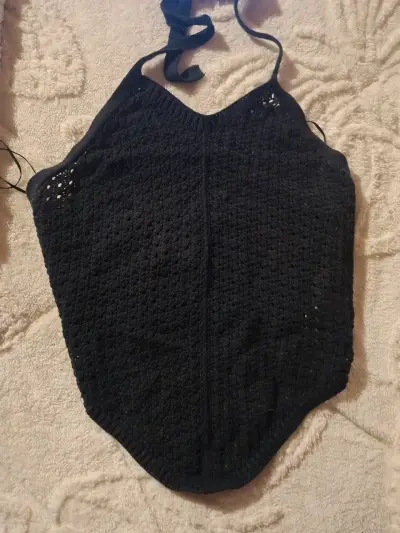 Top tejido negro con tirantes ajustables - miniatura 1
