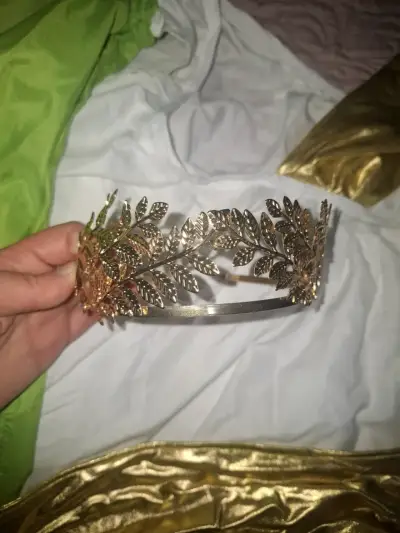 Disfraz de diosa griega con capa y corona - miniatura 3