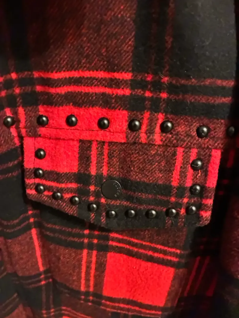 Chaqueta de franela a cuadros roja Foster XS - 3