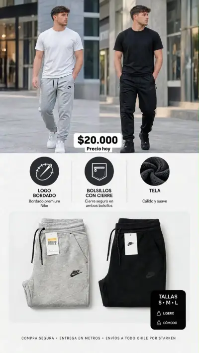 Pantalones deportivos Nike con bolsillos y logo bordado - miniatura 1