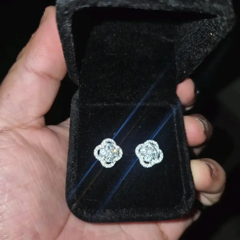 Elegantes aros de plata con circonitas - 1