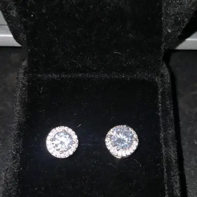 Aros de plata con circonitas brillantes - miniatura 1
