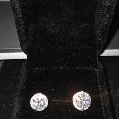 Aros de plata con circonitas brillantes - miniatura 2