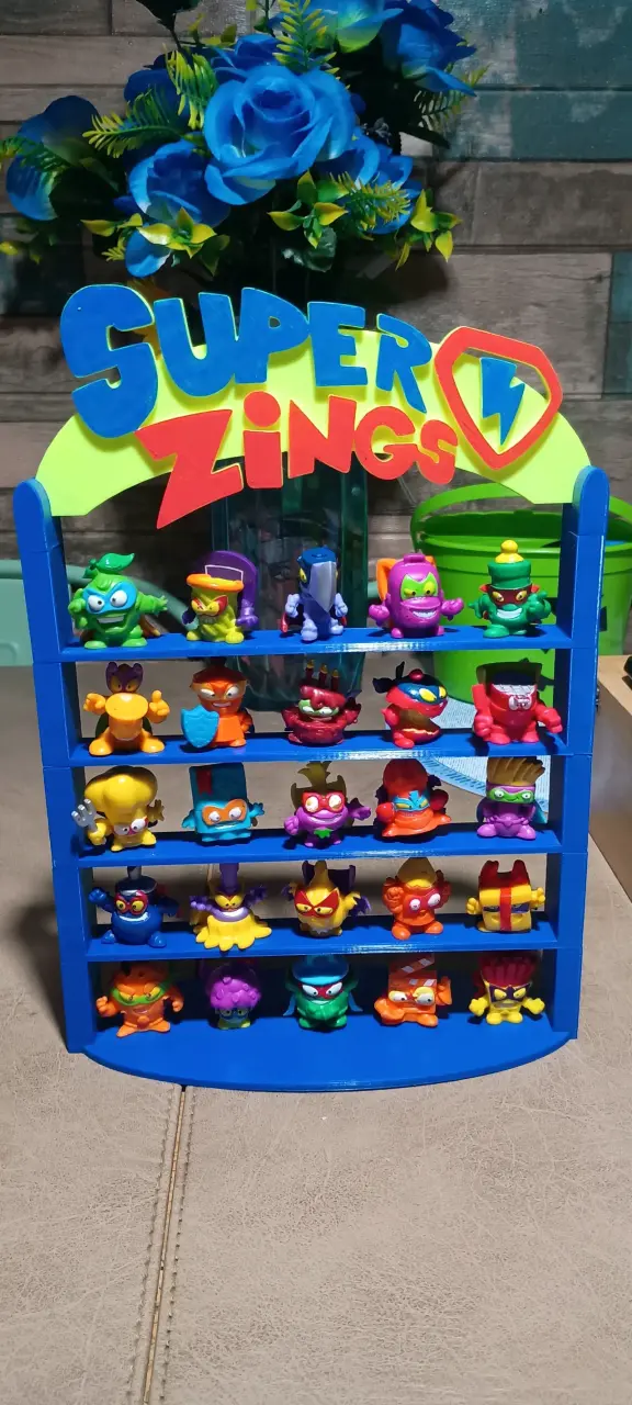 Colección de figuras Super Zings con estante