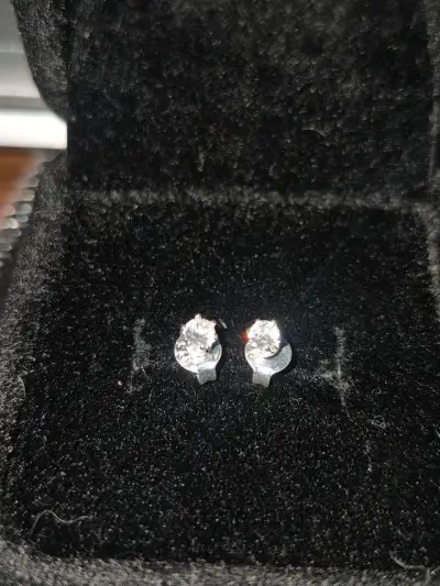 Aros de plata con circonitas brillantes - miniatura 2