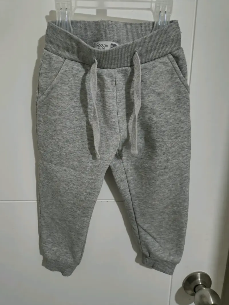 Pantalones de bebé en algodón verde y gris - 3