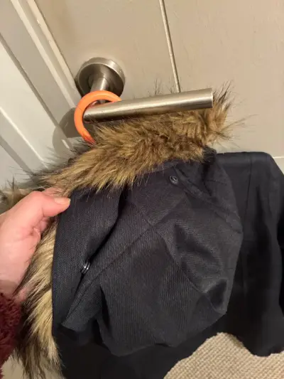 Parka azul con capucha de piel sintética Weinbrenn - miniatura 5