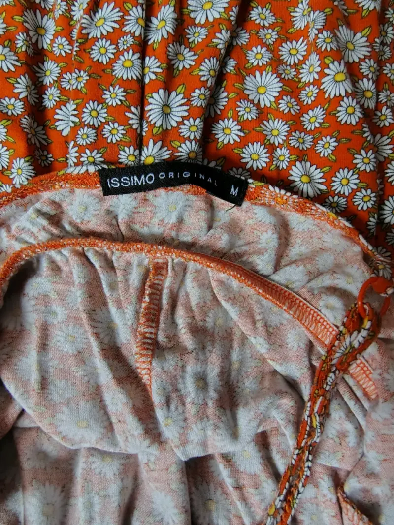 Vestido corto floral naranja para mujer - 2