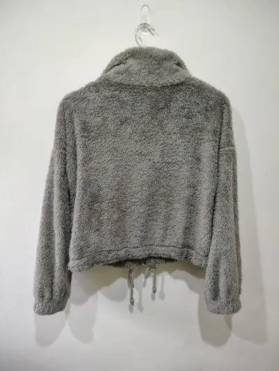 Polerón de felpa gris Shein con cierre - miniatura 2