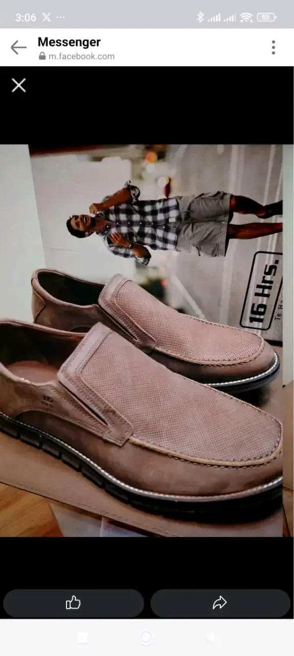 Zapatos casuales de cuero marrón 16 Hrs - 6