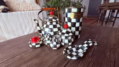 Juego de té cerámico ajedrezado MacKenzie-Childs - miniatura 2