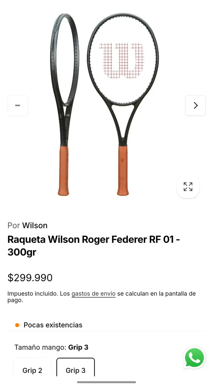 Raqueta Wilson Roger Federer RF 01 grip 3 - 1