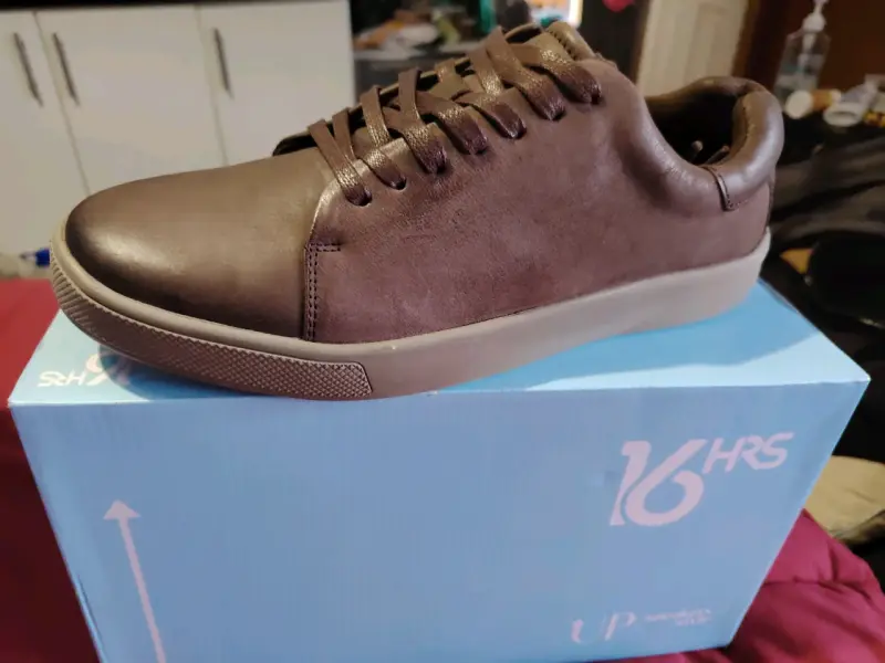 Zapatillas casuales de cuero marrón para hombre - 1