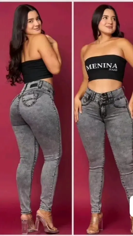 Jeans ajustados Menina gris para mujer