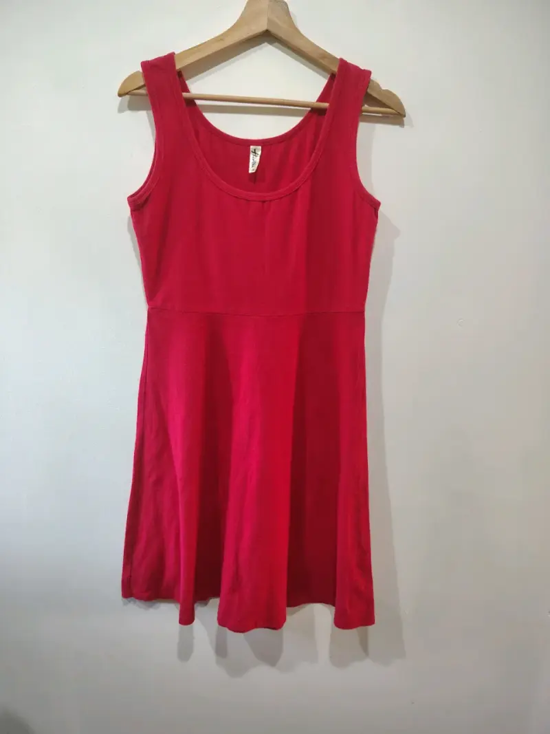 Vestido rojo sin mangas para mujer - 3