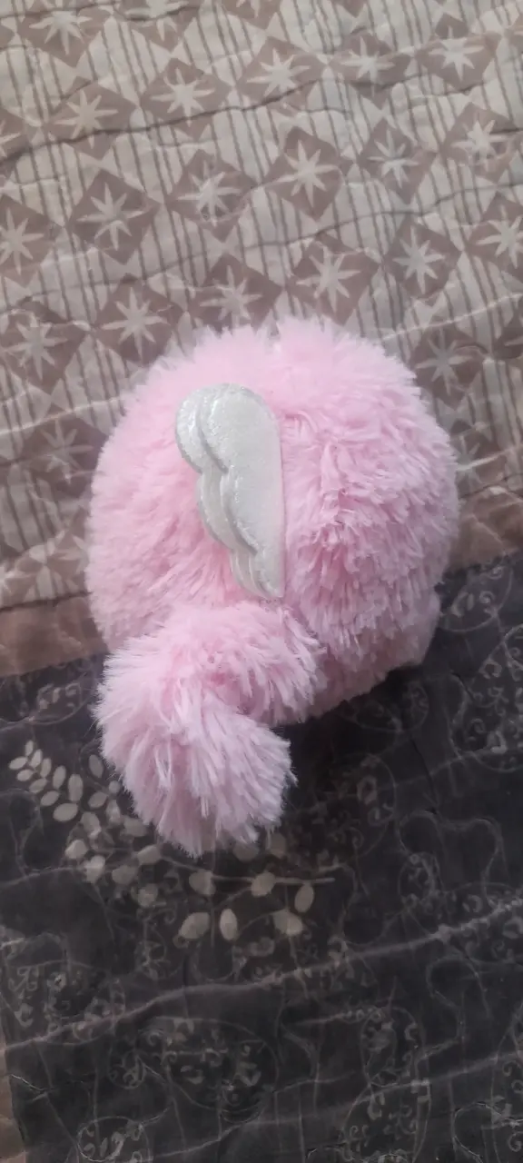 Peluche rosa con lazo y alas - 2