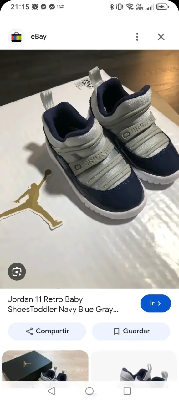 Zapatillas Jordan 11 Retro para bebé azul y gris - 1