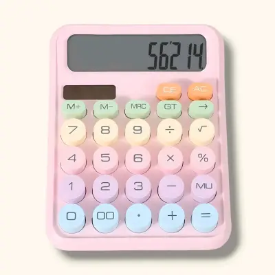 Calculadora de escritorio rosa pastel - miniatura 1