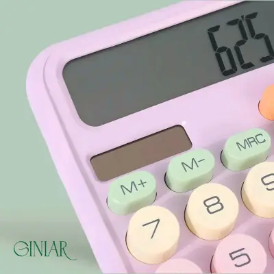 Calculadora de escritorio rosa pastel - miniatura 2