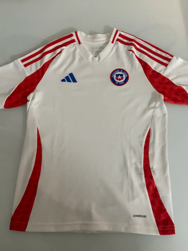 Camiseta Selección Chilena Adidas Blanca y Roja - 3
