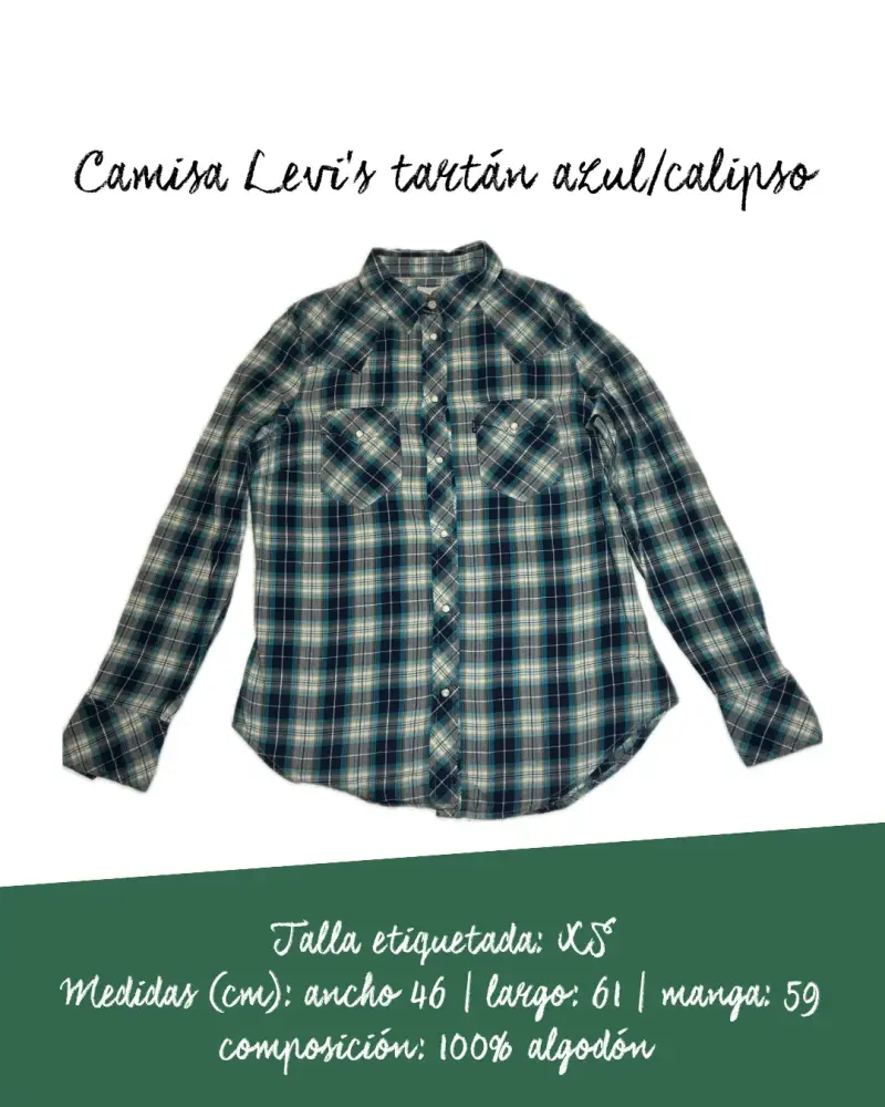 Camisa Levi's tartán azul calipso talla XS