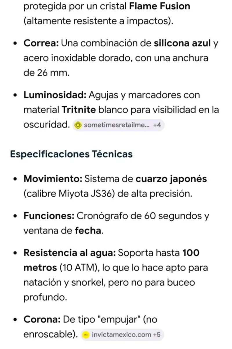 Reloj Invicta dorado con cronógrafo - 6