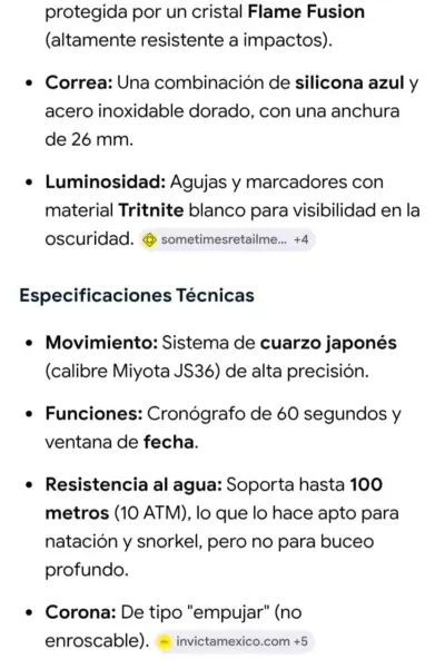 Reloj Invicta dorado con cronógrafo - miniatura 6
