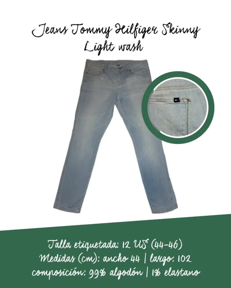 Jeans Tommy Hilfiger Skinny Light Wash Talla 12