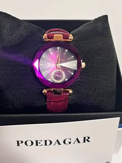 Reloj de Mujer Poedagar Morado con Correa de Cuero - miniatura 5
