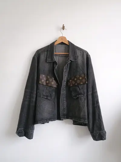 Chaqueta de mezclilla negra XL - miniatura 1